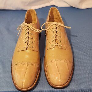 Stacy Adams Men's Bone Alligator Embossed Leather Oxford Dress Shoes - 7D